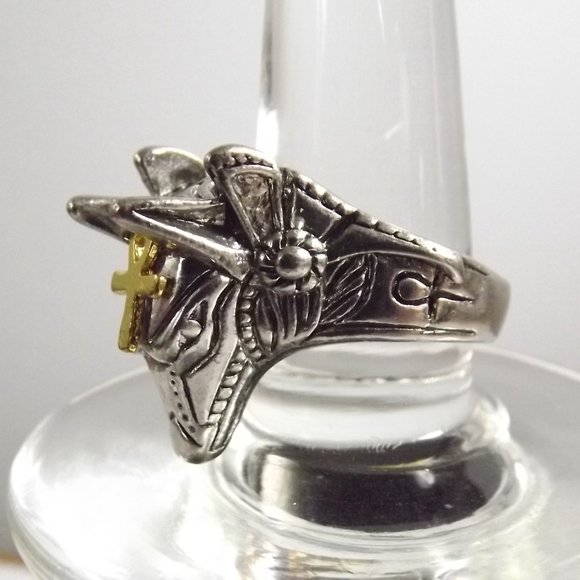Anubis Stainless Steel Ring Vintage Egyptian Anubis Death God Egypt Mythology - Picture 2 of 10
